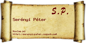 Serényi Péter névjegykártya