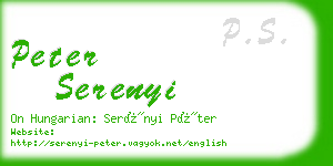 peter serenyi business card